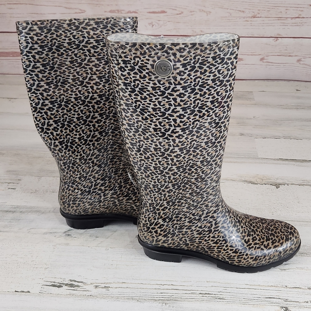 UGG Leopard Print Winter Rain Boots